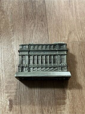 Vintage Northern Trust Company Metal Coin Bank 1889-1989  - 100 Year Anniversary